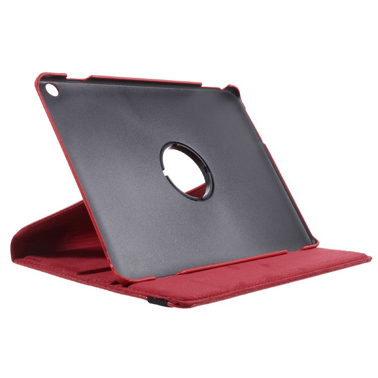 Litchi Texture 360° Swivel Leather Stand Cover for Huawei MediaPad M3 Lite 10 (10.1 Inch) - Red