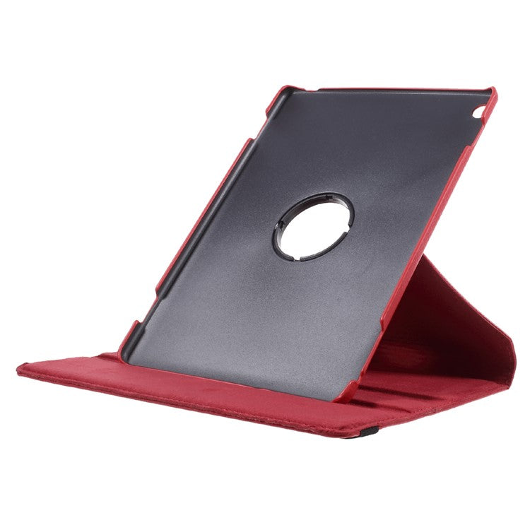 Litchi Texture 360° Swivel Leather Stand Cover for Huawei MediaPad M3 Lite 10 (10.1 Inch) - Red