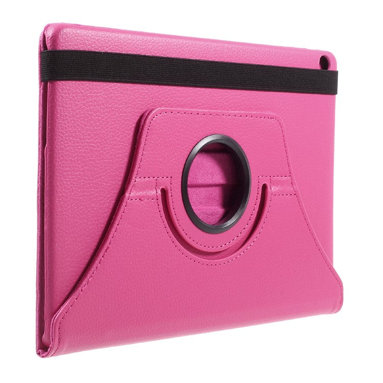 For Huawei MediaPad M3 Lite 10 (10.1 Inch) Litchi Grain 360 Degree Rotary Leather Stand Case - Rose