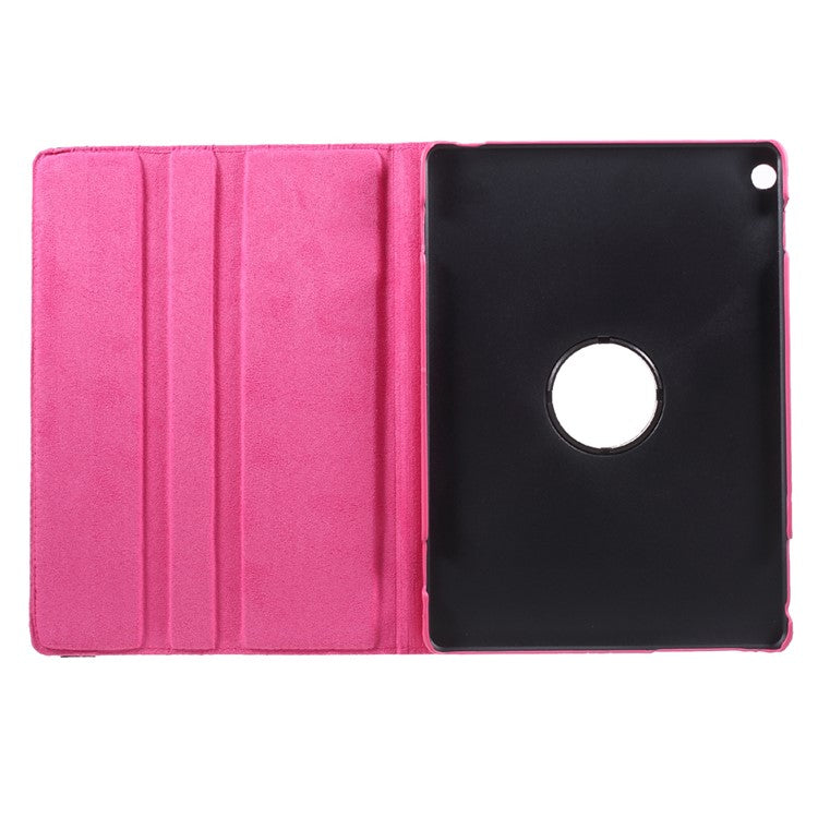 For Huawei MediaPad M3 Lite 10 (10.1 Inch) Litchi Grain 360 Degree Rotary Leather Stand Case - Rose