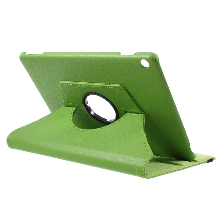 Litchi Skin PU Leather 360 Degree Rotary Stand Shell for Huawei MediaPad M3 Lite 10 (10.1 Inch) - Green