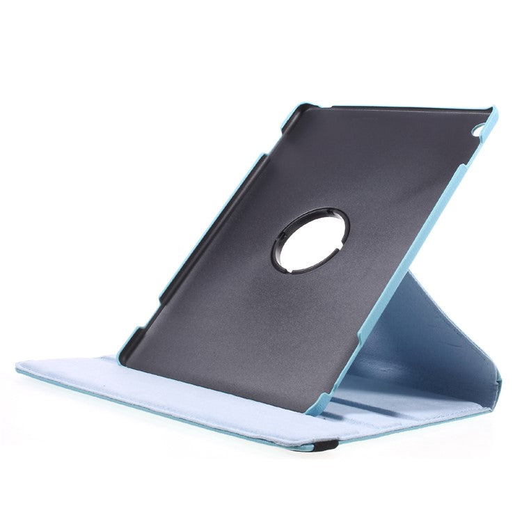 Elastic Band 360 Degree Swivel Stand Leather Shell for Huawei MediaPad M3 Lite 10 (10.1 Inch) - Baby Blue