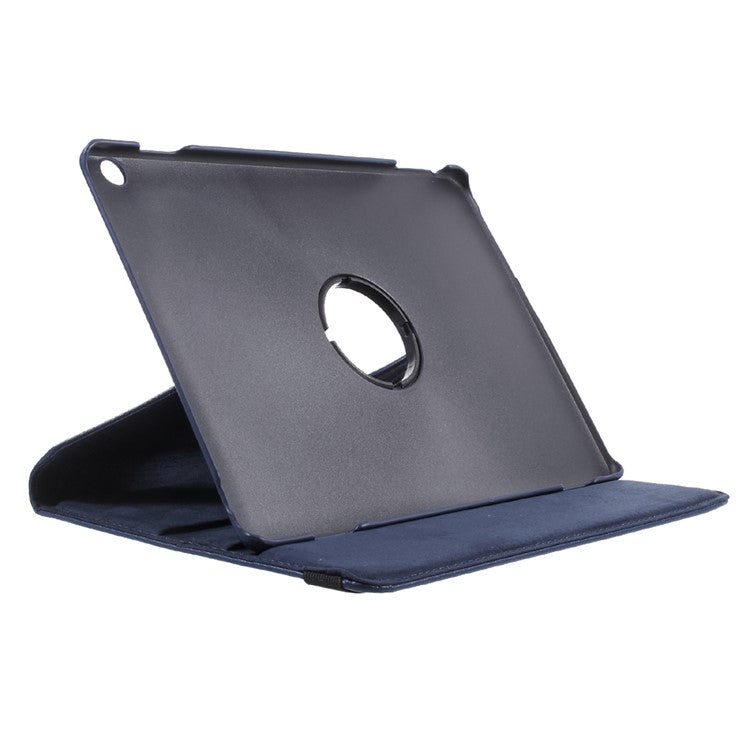 Rotary Stand Leather Tablet Cover with Lychee Texture for Huawei MediaPad M3 Lite 10 (10.1 Inch) - Dark Blue