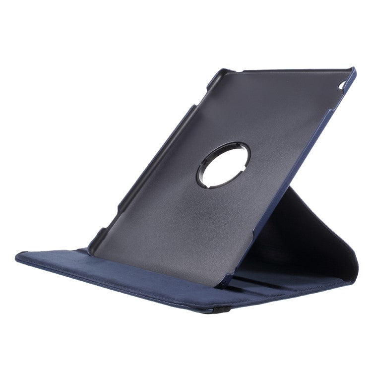 Rotary Stand Leather Tablet Cover with Lychee Texture for Huawei MediaPad M3 Lite 10 (10.1 Inch) - Dark Blue