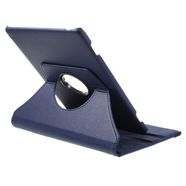 Rotary Stand Leather Tablet Cover with Lychee Texture for Huawei MediaPad M3 Lite 10 (10.1 Inch) - Dark Blue