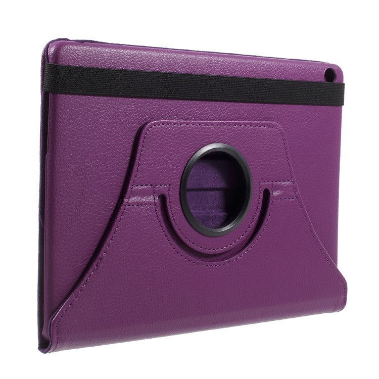 Litchi Grain Rotary Stand PU Leather Protective Shell for Huawei MediaPad M3 Lite 10 (10.1 Inch) - Purple