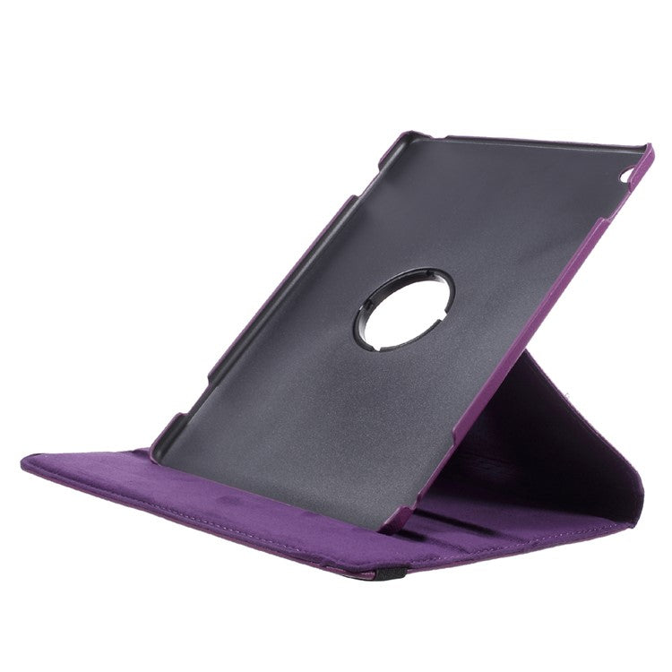 Litchi Grain Rotary Stand PU Leather Protective Shell for Huawei MediaPad M3 Lite 10 (10.1 Inch) - Purple