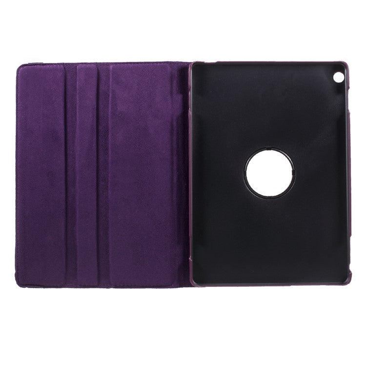 Litchi Grain Rotary Stand PU Leather Protective Shell for Huawei MediaPad M3 Lite 10 (10.1 Inch) - Purple