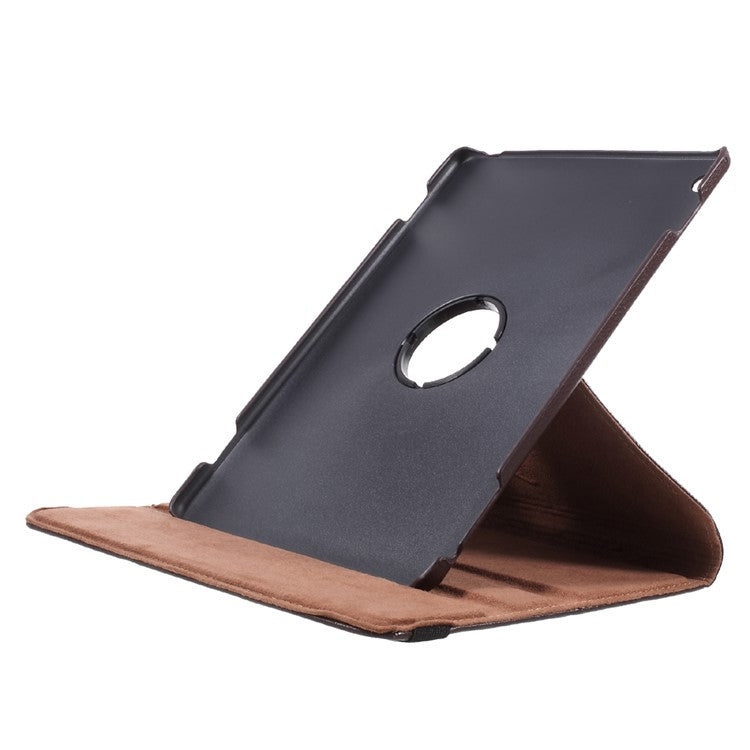 For Huawei MediaPad M3 Lite 10 (10.1 Inch) Leather Rotary Stand Cover Case with Litchi Grain - Brown