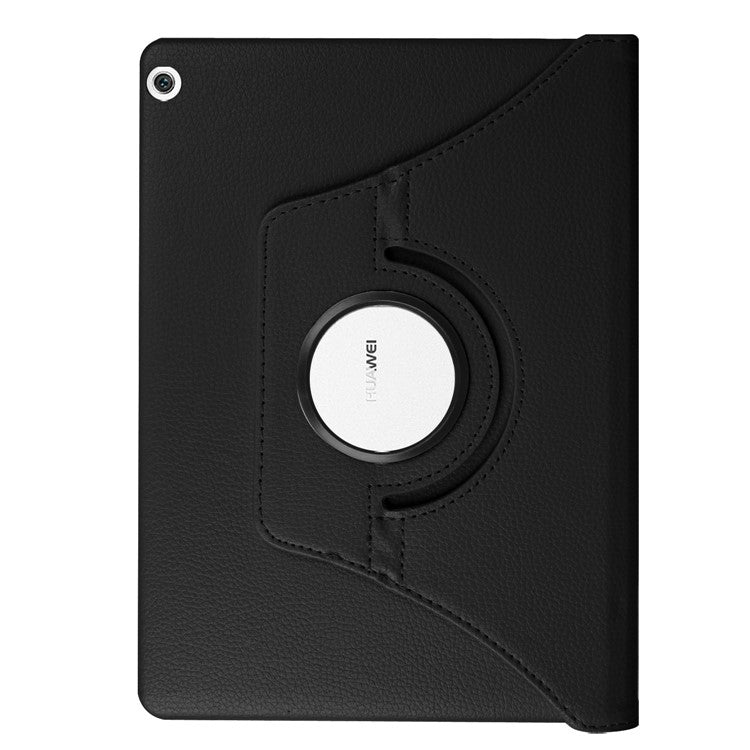 Litchi Grain Smart Leather Stand Tablet Case with Elastic Band for Huawei MediaPad M3 Lite 10 - Black