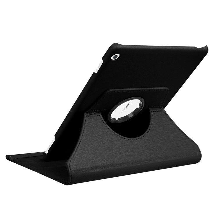 Litchi Grain Smart Leather Stand Tablet Case with Elastic Band for Huawei MediaPad M3 Lite 10 - Black
