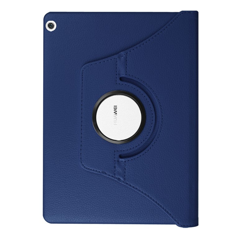 For Huawei MediaPad M3 Lite 10 Litchi Smart PU Leather Rotary Stand Protective Cover with Elastic Band - Dark Blue