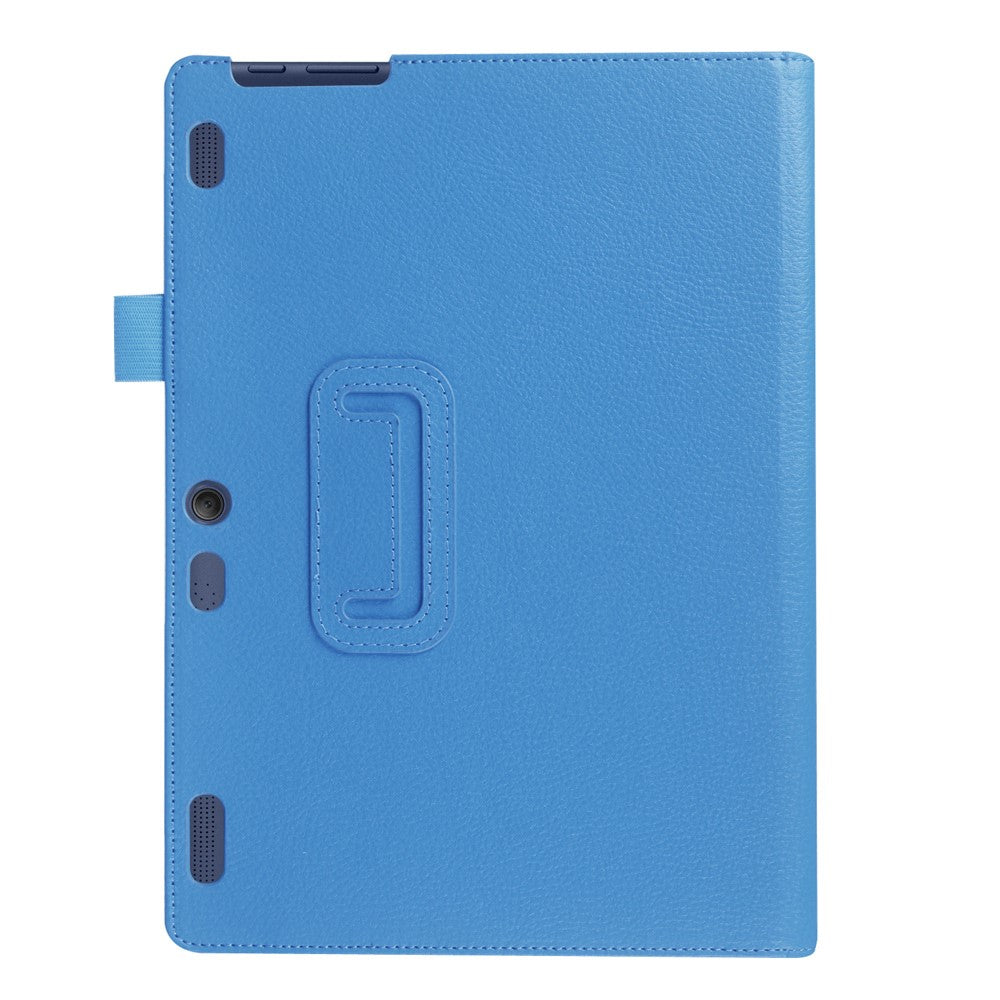 Litchi Leather Smart Flip Cover Case for Lenovo Tab 2 A10-30 X30F - Baby Blue
