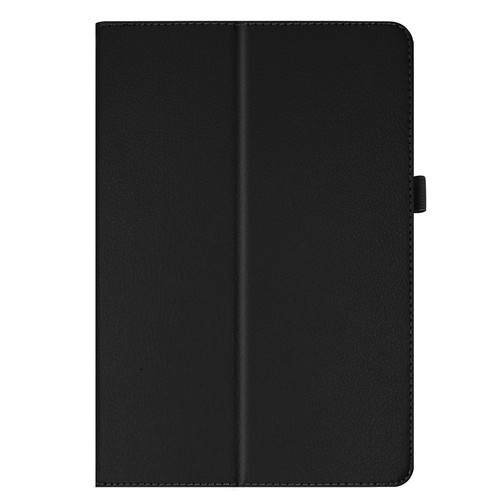 Anti-scratch Shockproof Litchi Texture Leather Stand Protective Phone Case Cover for Lenovo Tab M10 TB-X605F - Black