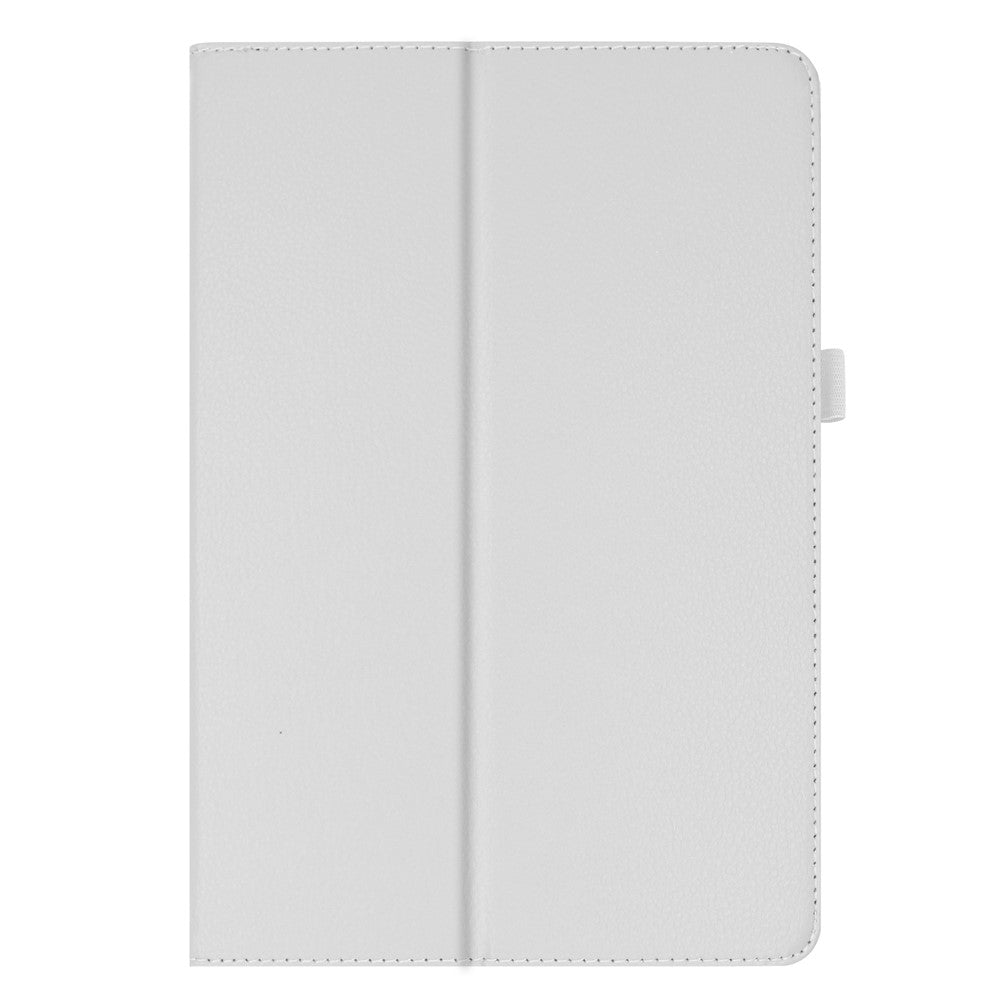 Anti-scratch Shockproof Litchi Texture Leather Stand Protective Phone Case Cover for Lenovo Tab M10 TB-X605F - White
