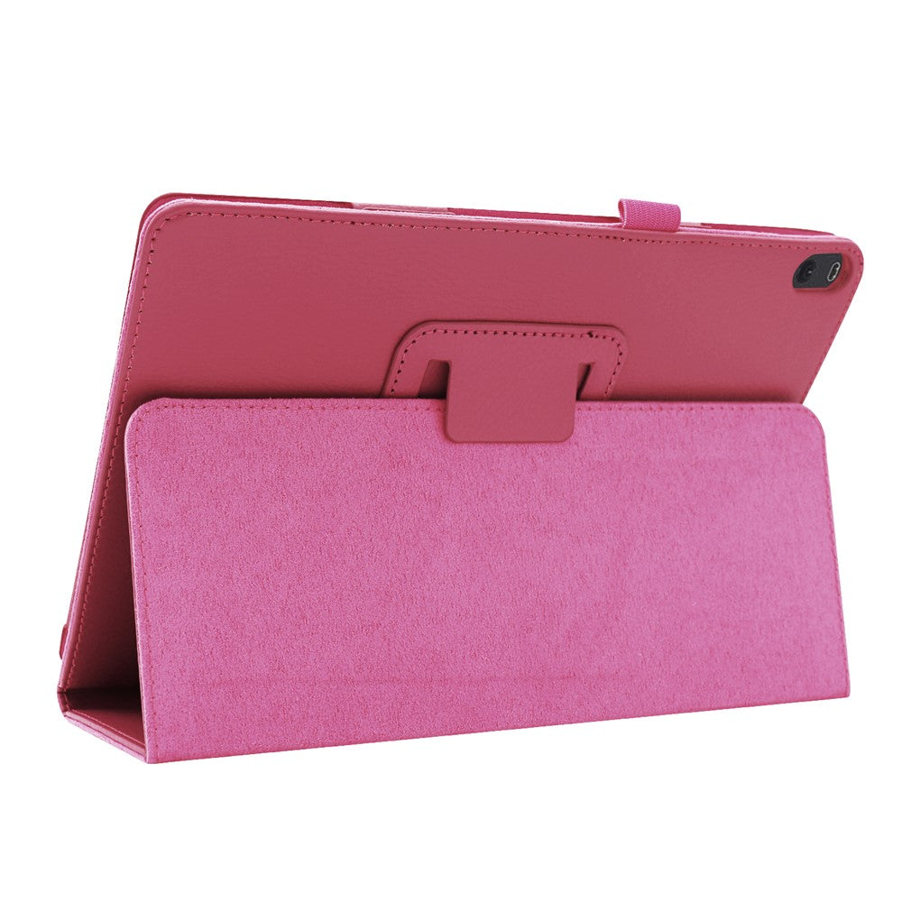 Anti-scratch Shockproof Litchi Texture Leather Stand Protective Phone Case Cover for Lenovo Tab M10 TB-X605F - Rose