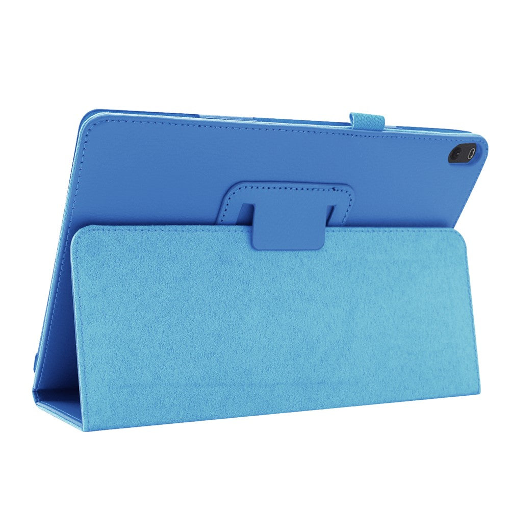 Anti-scratch Shockproof Litchi Texture Leather Stand Protective Phone Case Cover for Lenovo Tab M10 TB-X605F - Baby Blue