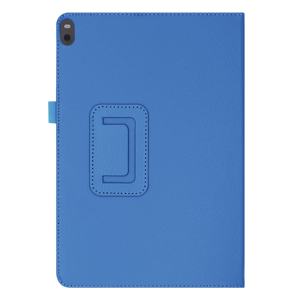 Anti-scratch Shockproof Litchi Texture Leather Stand Protective Phone Case Cover for Lenovo Tab M10 TB-X605F - Baby Blue