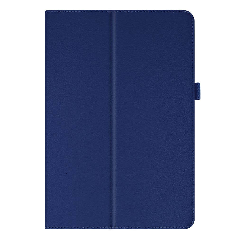 Anti-scratch Shockproof Litchi Texture Leather Stand Protective Phone Case Cover for Lenovo Tab M10 TB-X605F - Dark Blue