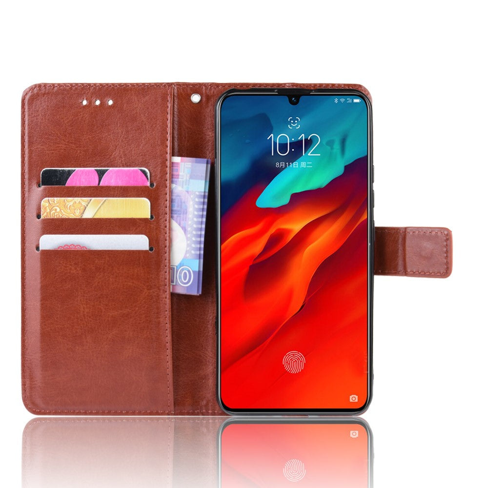 Leather Stand Wallet Phone Case for Lenovo Z6 Pro - Brown