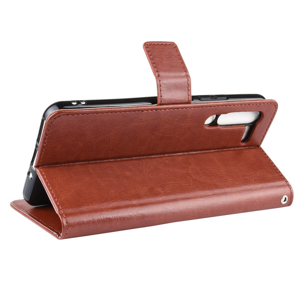 Leather Stand Wallet Phone Case for Lenovo Z6 Pro - Brown