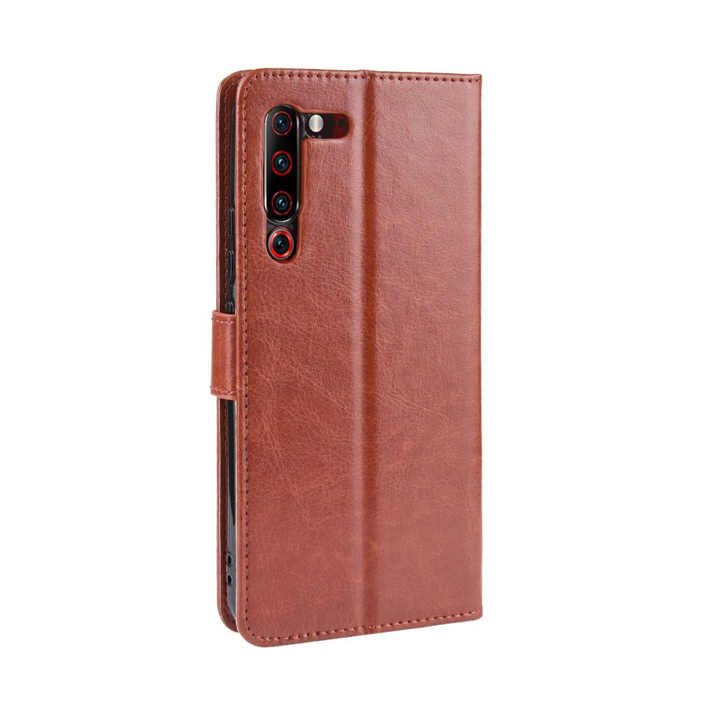 Leather Stand Wallet Phone Case for Lenovo Z6 Pro - Brown