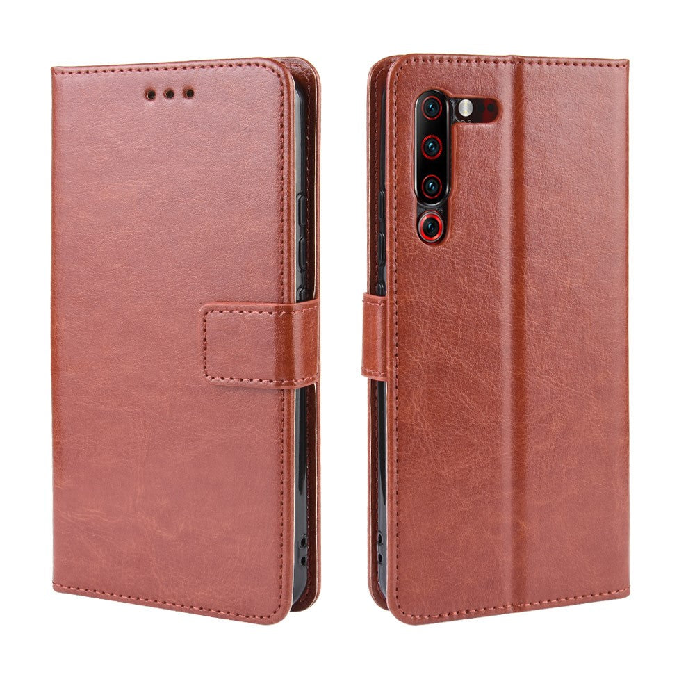Leather Stand Wallet Phone Case for Lenovo Z6 Pro - Brown