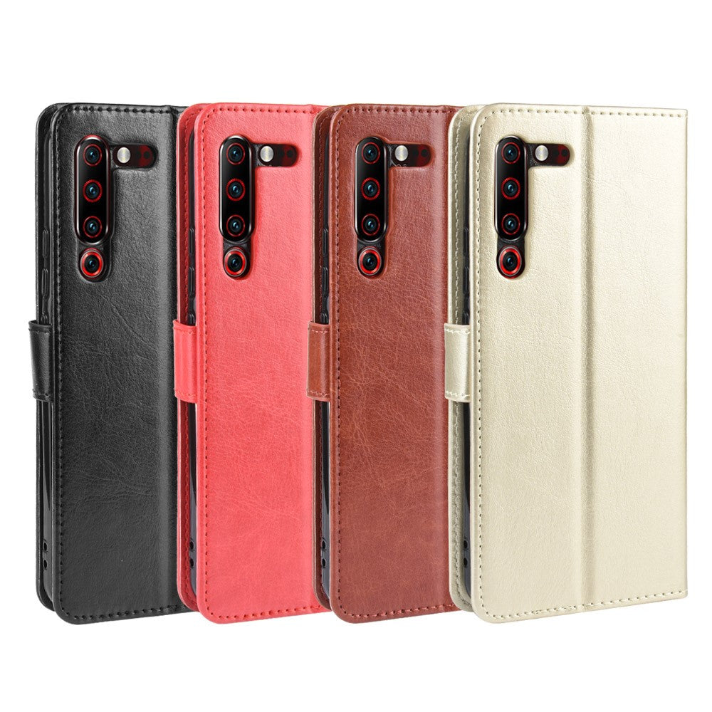 Leather Stand Wallet Phone Case for Lenovo Z6 Pro - Brown