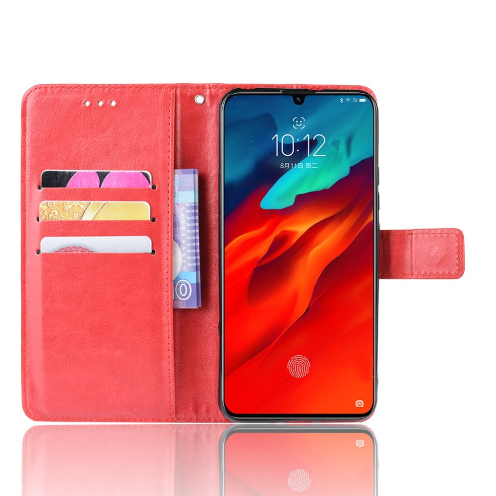 Leather Stand Wallet Phone Case for Lenovo Z6 Pro - Red