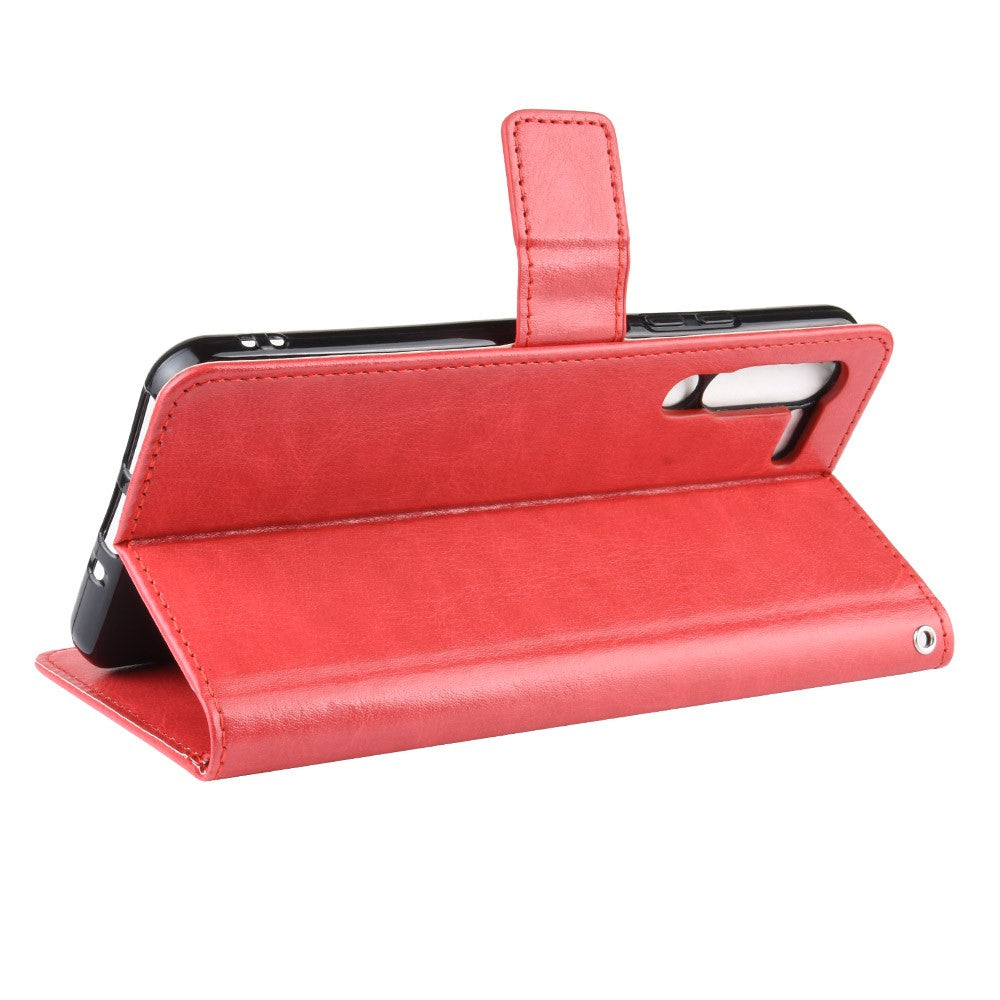 Leather Stand Wallet Phone Case for Lenovo Z6 Pro - Red