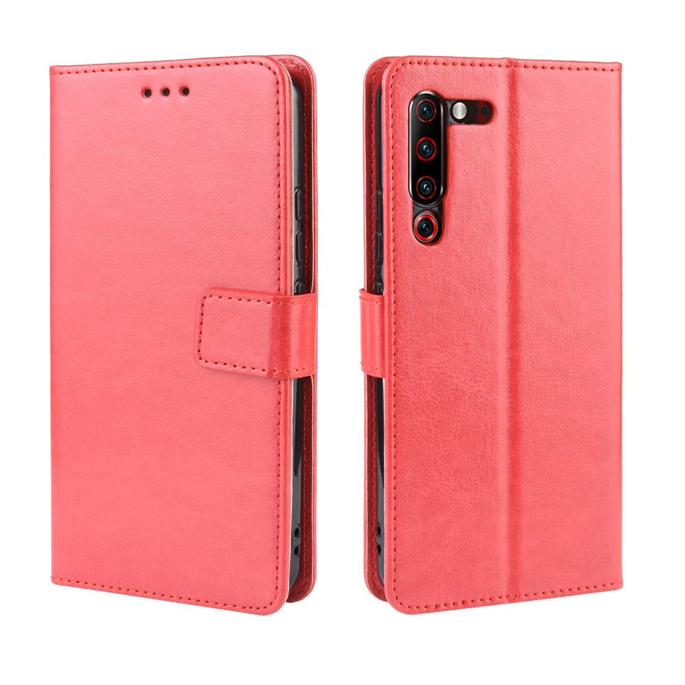 Leather Stand Wallet Phone Case for Lenovo Z6 Pro - Red