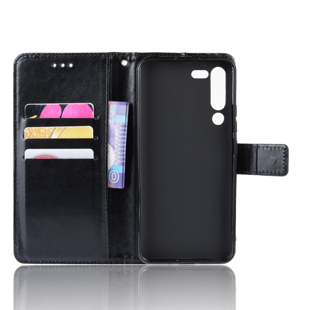 Leather Stand Wallet Phone Case for Lenovo Z6 Pro - Black
