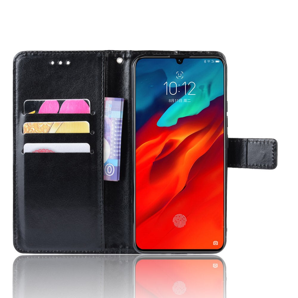 Leather Stand Wallet Phone Case for Lenovo Z6 Pro - Black