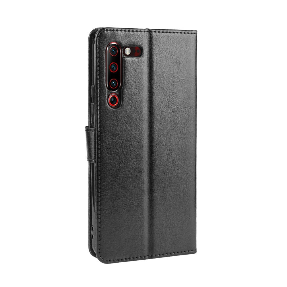 Leather Stand Wallet Phone Case for Lenovo Z6 Pro - Black