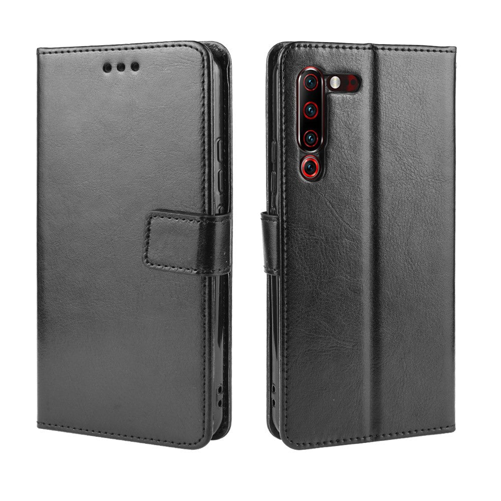 Leather Stand Wallet Phone Case for Lenovo Z6 Pro - Black