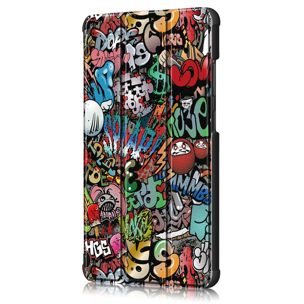 Patterned Tri-fold Stand Leather Smart Protective Tablet Case for Lenovo Tab M7 (2nd Gen) TB-7305F / (3rd Gen) - Cartoon Pattern