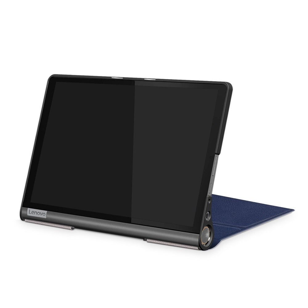 For Lenovo Yoga Smart Tab YT-X705 Tri-fold Stand Leather Protective Tablet Cover Case - Blue