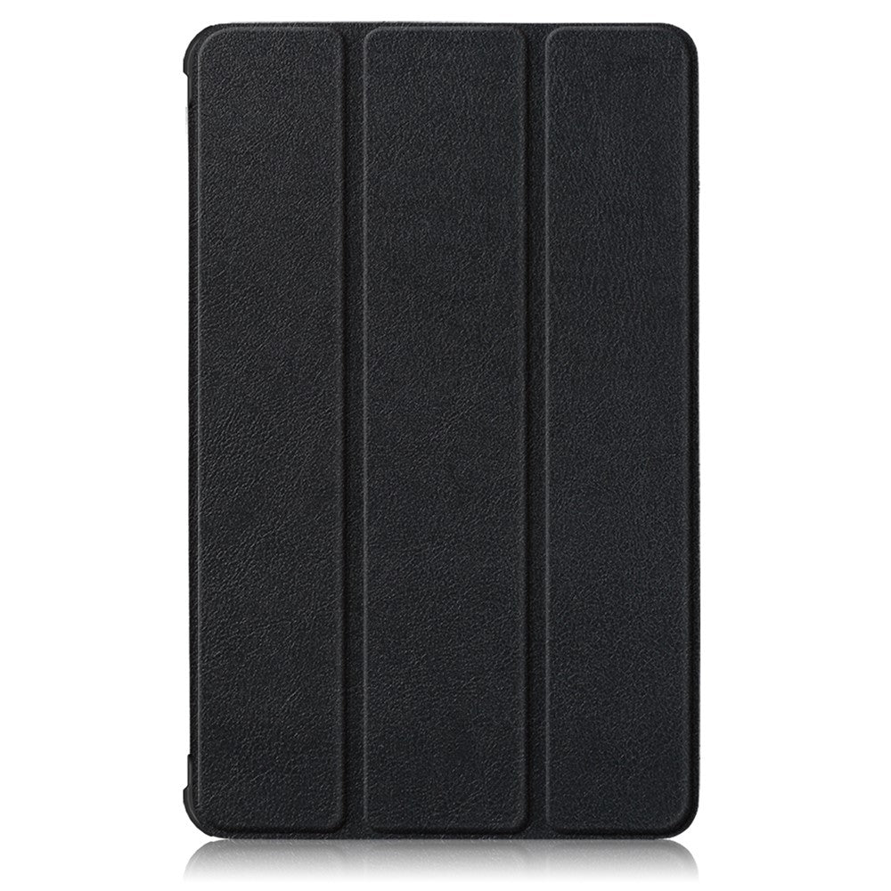 Litch Skin PU Leather Tri-fold Stand Tablet Case for Lenovo Tab M8 TB-8505 - Black