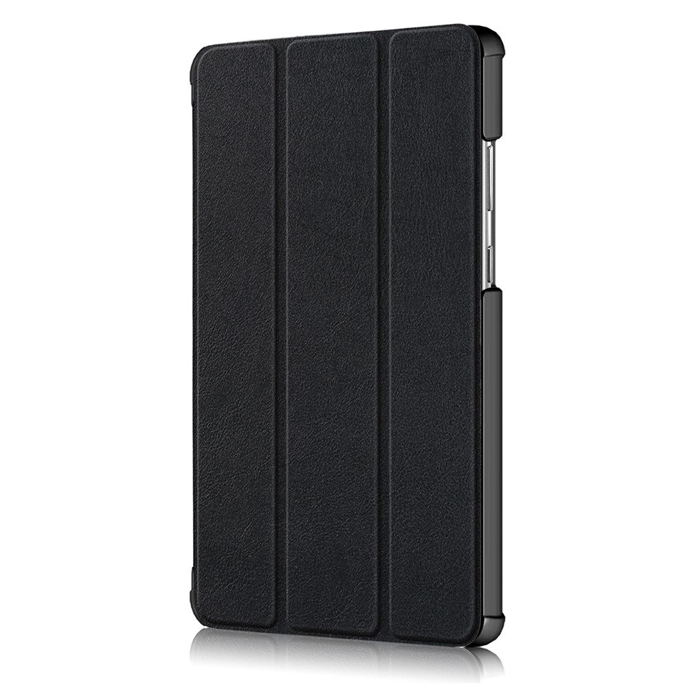Litch Skin PU Leather Tri-fold Stand Tablet Case for Lenovo Tab M8 TB-8505 - Black