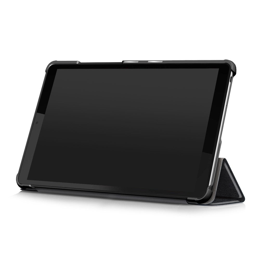Litch Skin PU Leather Tri-fold Stand Tablet Case for Lenovo Tab M8 TB-8505 - Black