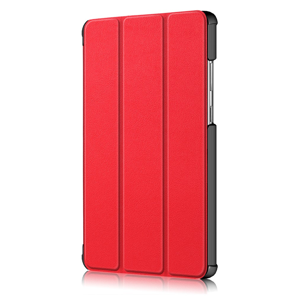 Litch Skin PU Leather Tri-fold Stand Tablet Case for Lenovo Tab M8 TB-8505 - Red