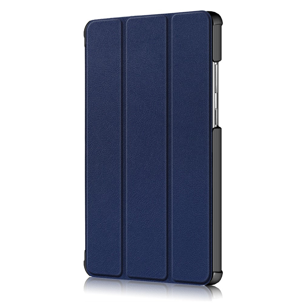Litch Skin PU Leather Tri-fold Stand Tablet Case for Lenovo Tab M8 TB-8505 - Blue