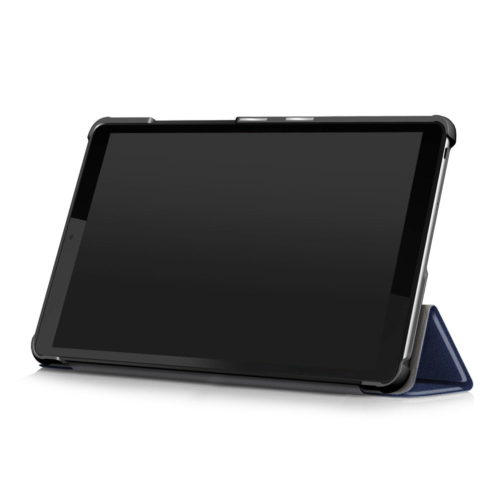 Litch Skin PU Leather Tri-fold Stand Tablet Case for Lenovo Tab M8 TB-8505 - Blue