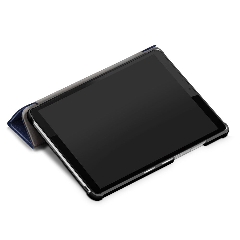 Litch Skin PU Leather Tri-fold Stand Tablet Case for Lenovo Tab M8 TB-8505 - Blue