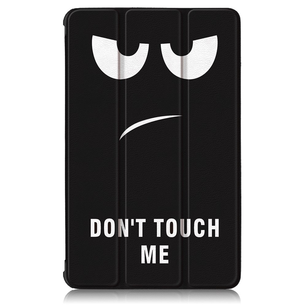 Pattern Printing Tri-fold Stand Leather Case for Lenovo Tab M8 TB-8505 - Don't Touch Me
