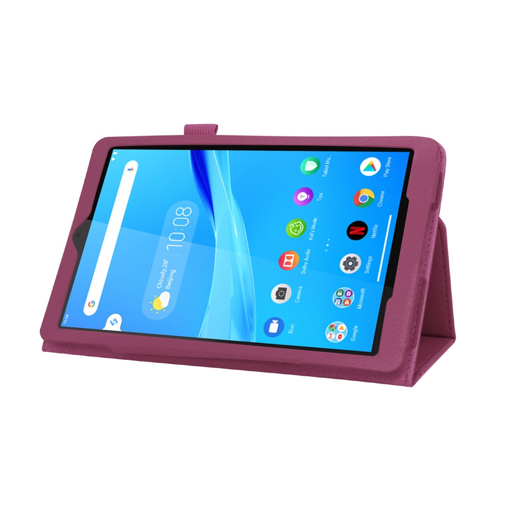For Lenovo Tab M8/Tab M8 (2nd Gen) Litchi Texture Leather Case Tablet Cover - Purple