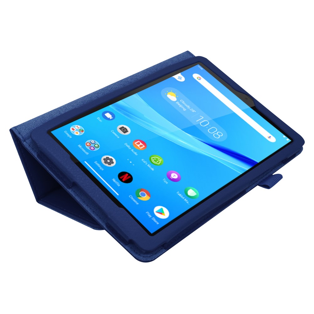For Lenovo Tab M8/Tab M8 (2nd Gen) Litchi Texture Leather Case Tablet Cover - Dark Blue