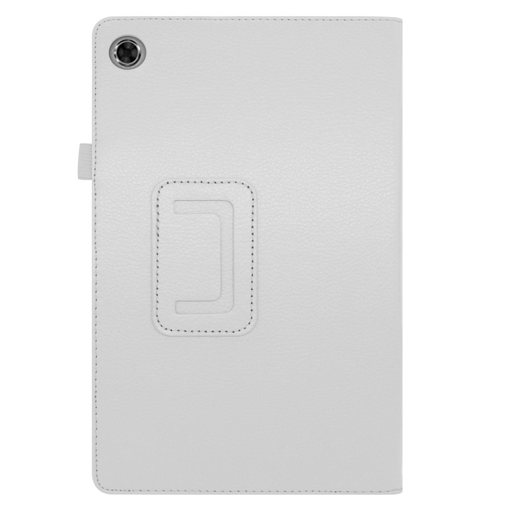 For Lenovo Tab M10 Plus TB-X606F PU Leather Case Shockproof Flip Tablet Cover with Stand Elastic Pencil Holder - White