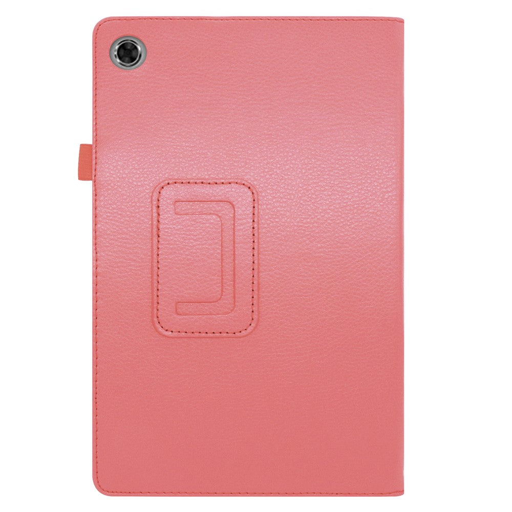 For Lenovo Tab M10 Plus TB-X606F PU Leather Case Shockproof Flip Tablet Cover with Stand Elastic Pencil Holder - Pink