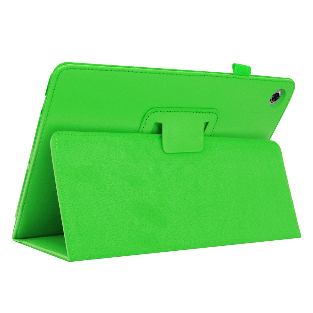 For Lenovo Tab M10 Plus TB-X606F PU Leather Case Shockproof Flip Tablet Cover with Stand Elastic Pencil Holder - Green